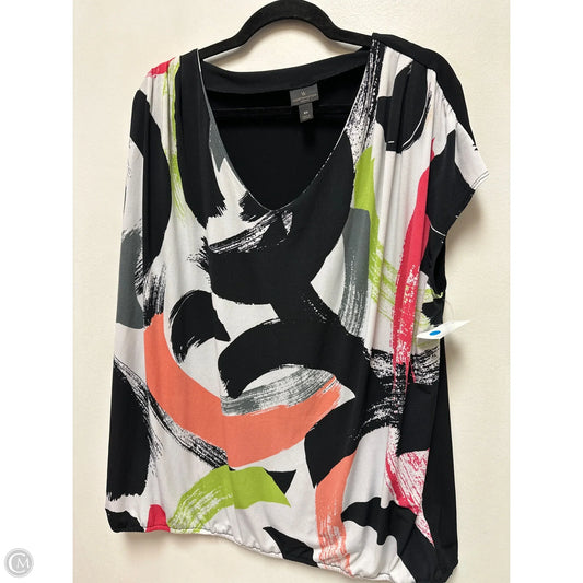 Top Short Sleeve By Worthington In Black & White, Size: 2x
