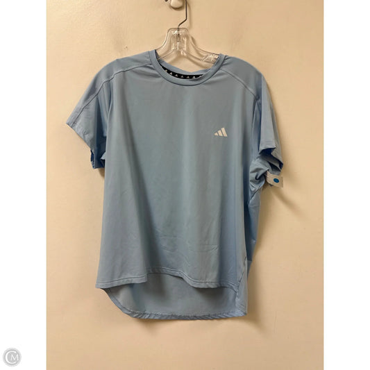 Athletic Top Short Sleeve By Adidas In Blue, Size: L