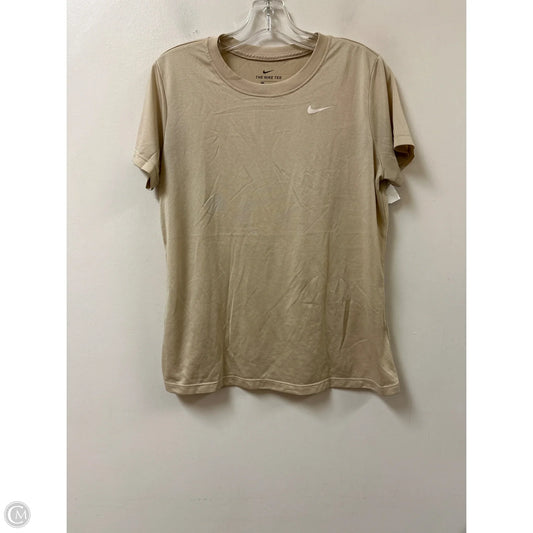 Athletic Top Short Sleeve By Nike In Cream, Size: L