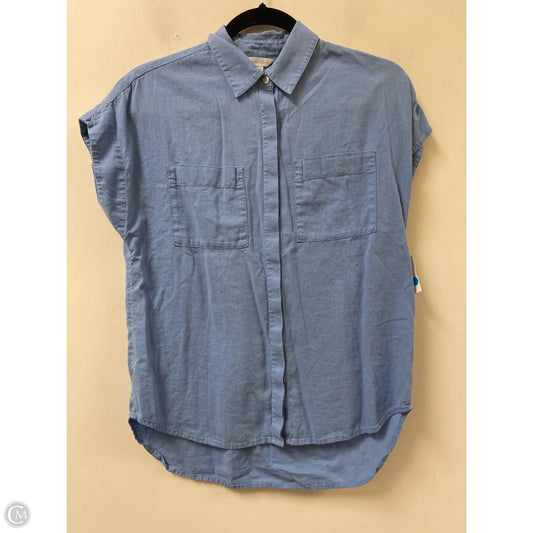 Blouse Short Sleeve By Caslon In Blue, Size: Xs