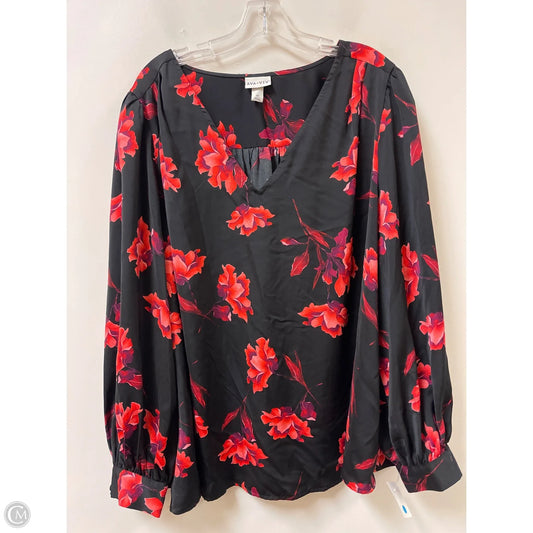 Top Long Sleeve By Ava & Viv In Black & Pink, Size: 3x