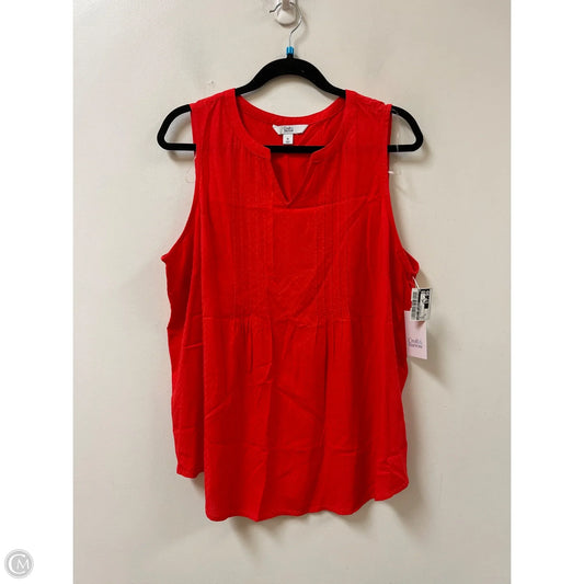 Top Sleeveless By Croft And Barrow In Red, Size: Xl