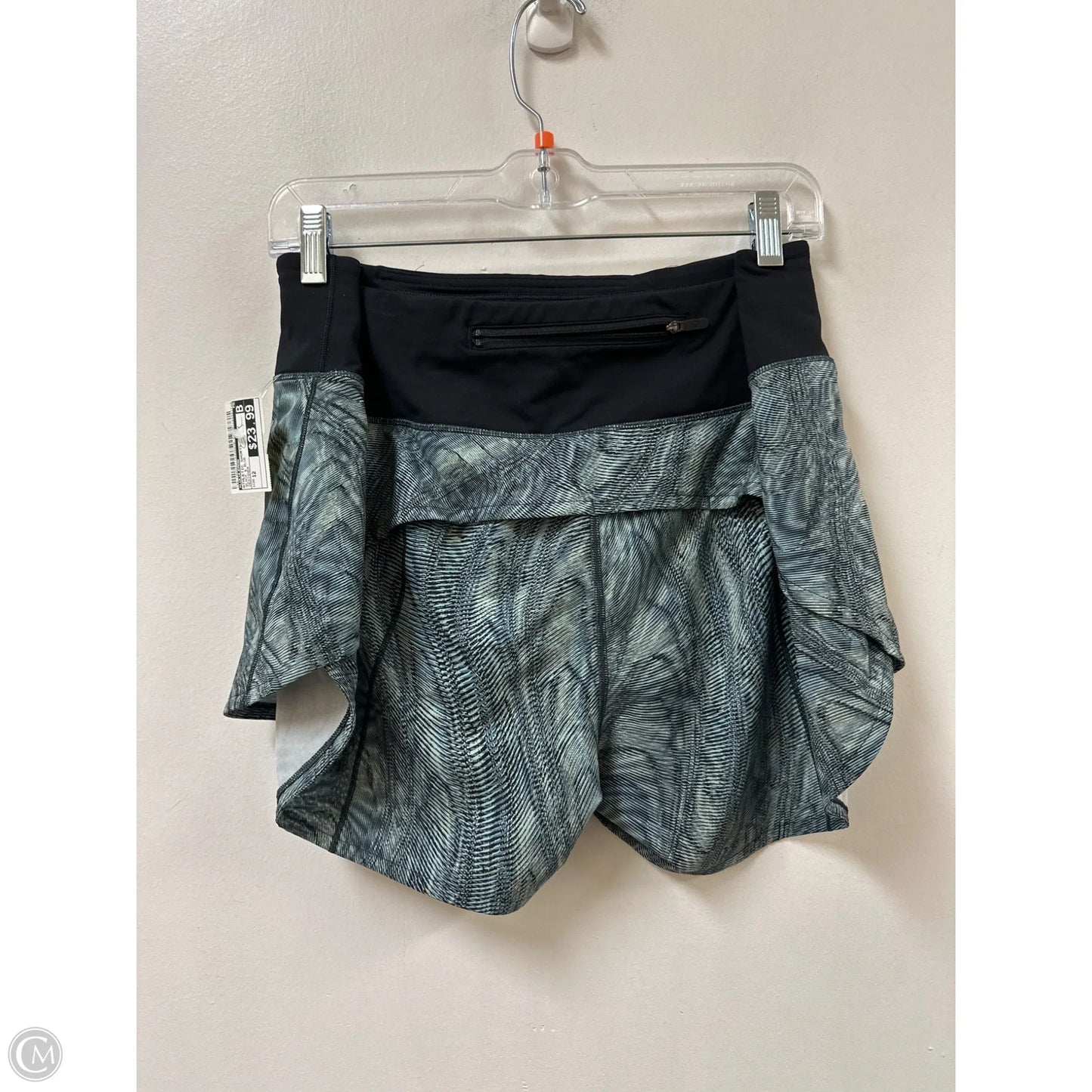 Athletic Shorts By Lululemon In Black & Blue, Size: 12