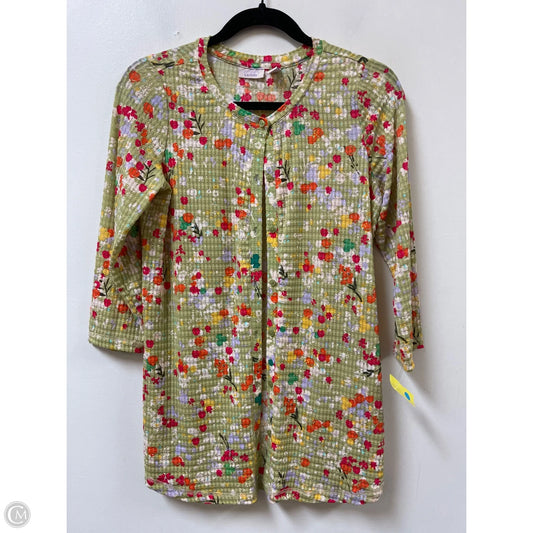 Cardigan By Logo In Green & Red, Size: Xs