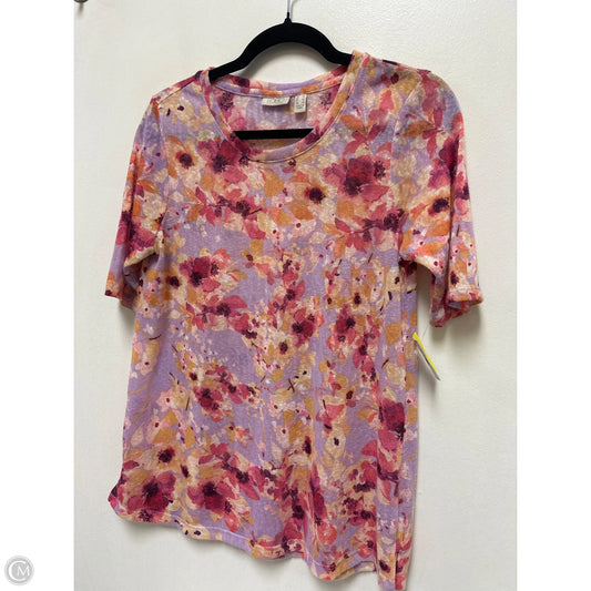 Top Short Sleeve By Logo In Pink & Purple, Size: Xs
