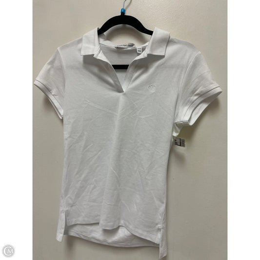 Top Short Sleeve By Calvin Klein In White, Size: Xs