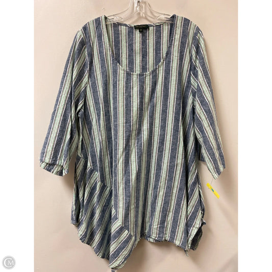 Tunic Long Sleeve By For Cynthia In Striped Pattern, Size: 2x