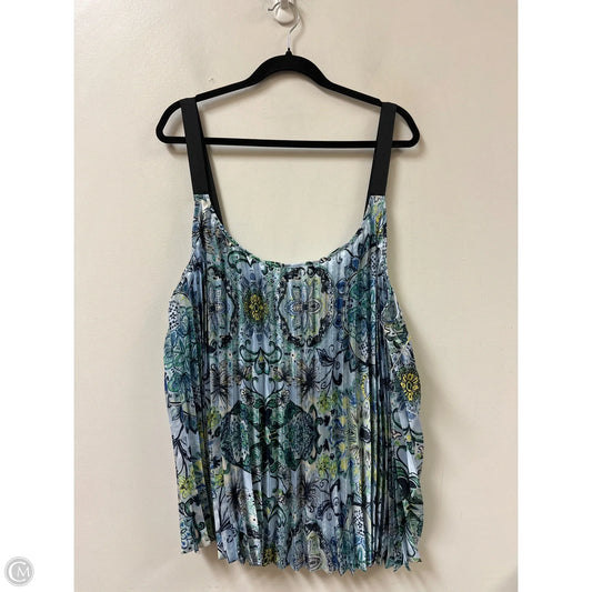 Top Sleeveless By Lane Bryant In Blue & Yellow, Size: 4x