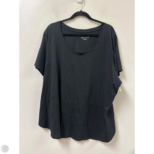 Top Short Sleeve By Ava & Viv In Black, Size: 3x
