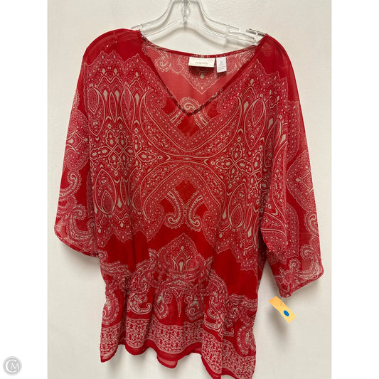 Tunic Short Sleeve By Chicos In Red, Size: L