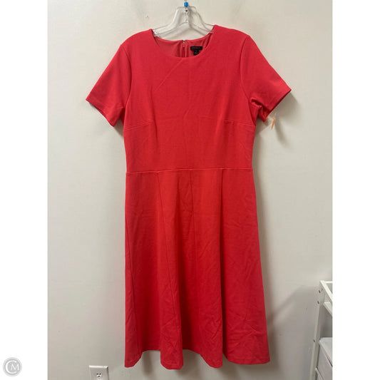 Dress Casual Midi By Ann Taylor In Coral, Size: L