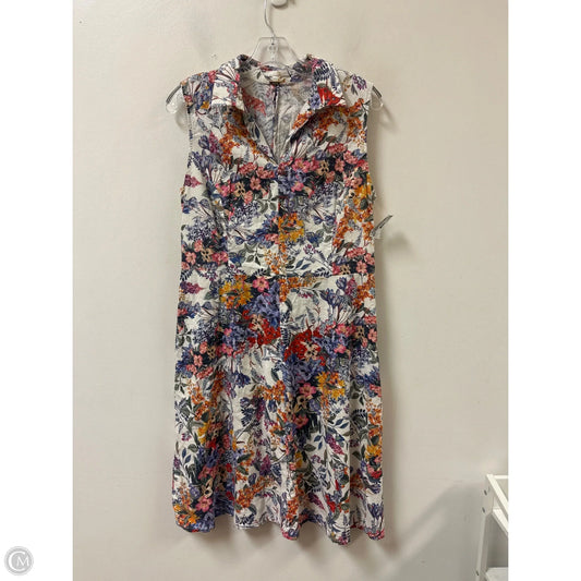 Dress Casual Midi By Tahari In Floral Print, Size: L