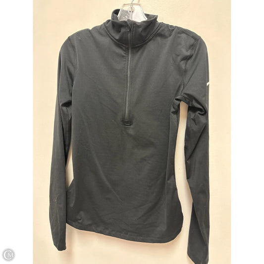 Athletic Top Long Sleeve Collar By Nike In Black, Size: M