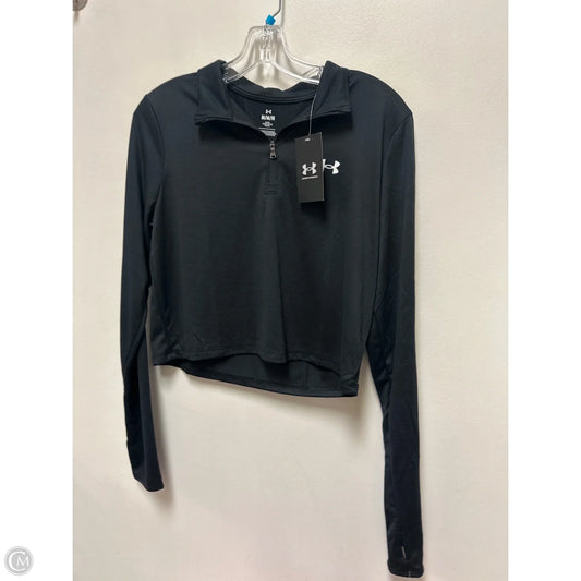 Athletic Top Long Sleeve Collar By Under Armour In Black, Size: M