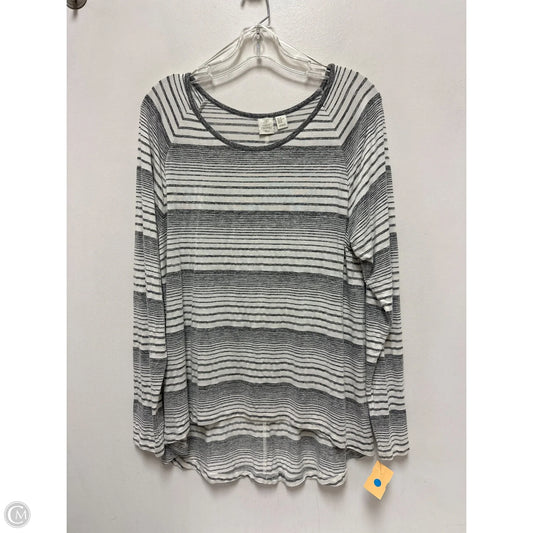 Top Long Sleeve By Saint Tropez In Grey & White, Size: Xl