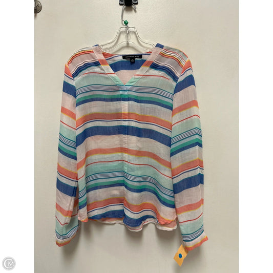 Top Long Sleeve By Zac And Rachel In Striped Pattern, Size: Lp