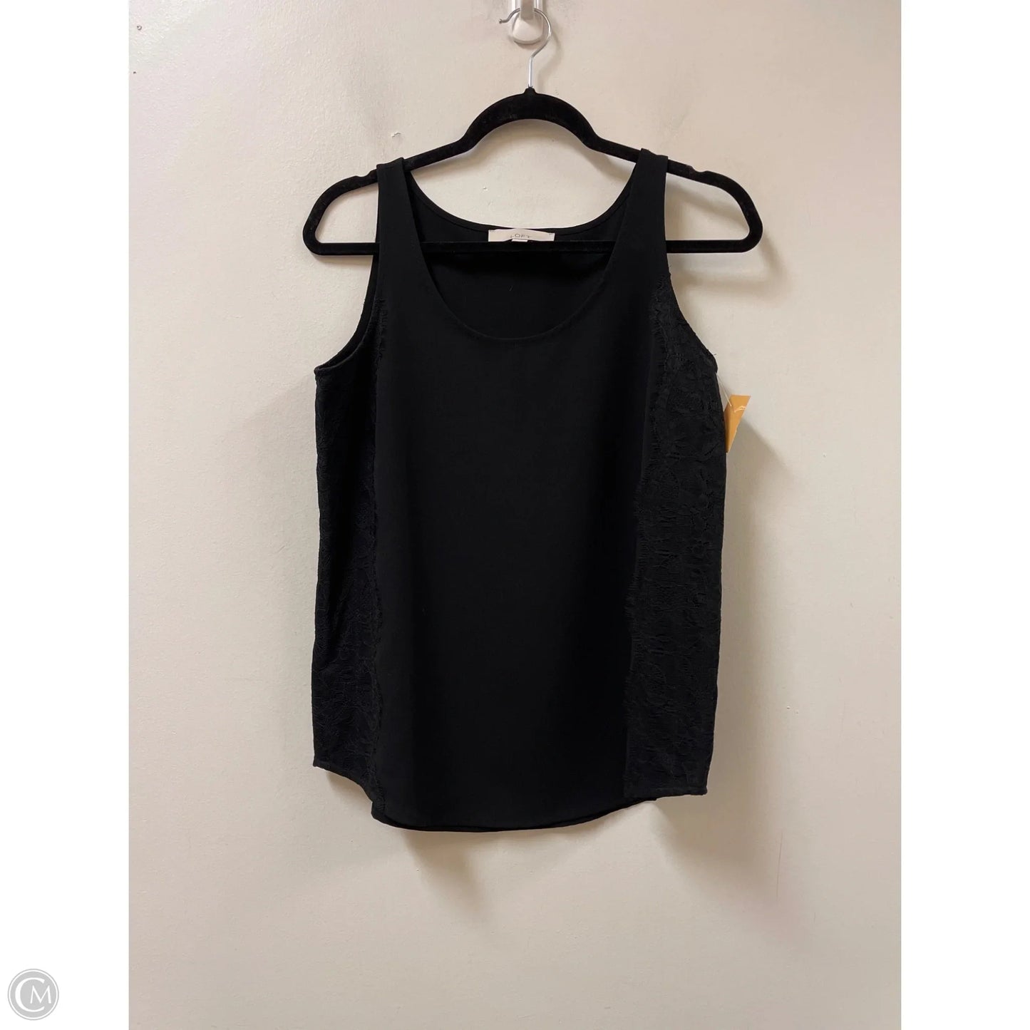 Top Sleeveless By Loft In Black, Size: S