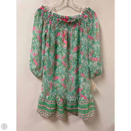 Swimwear Cover-up Designer By Lilly Pulitzer In Green & Pink, Size: S