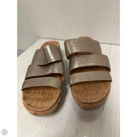 Sandals Heels Wedge By Kork Ease In Gold, Size: 8