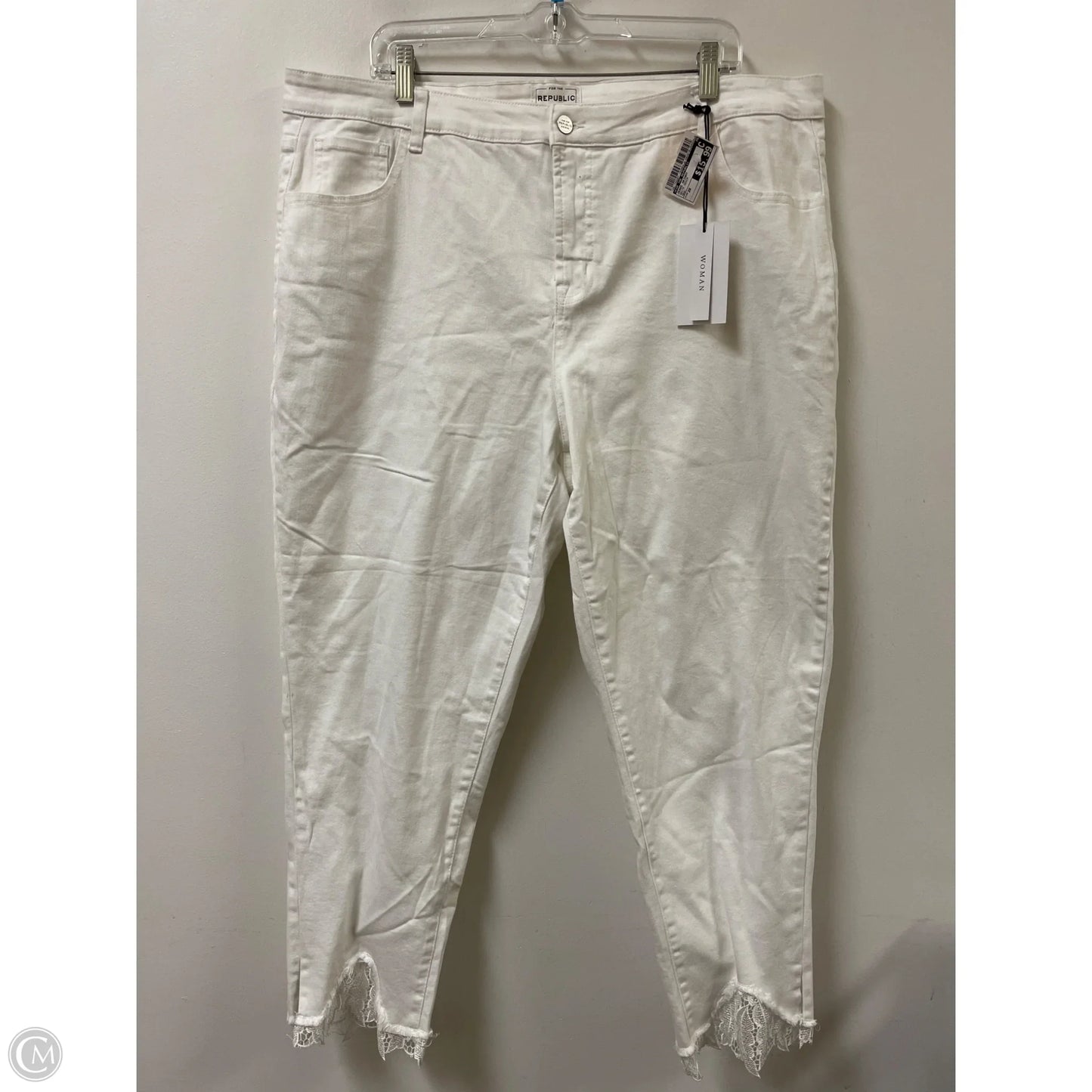 Jeans Skinny By For The Republic In White Denim, Size: 20
