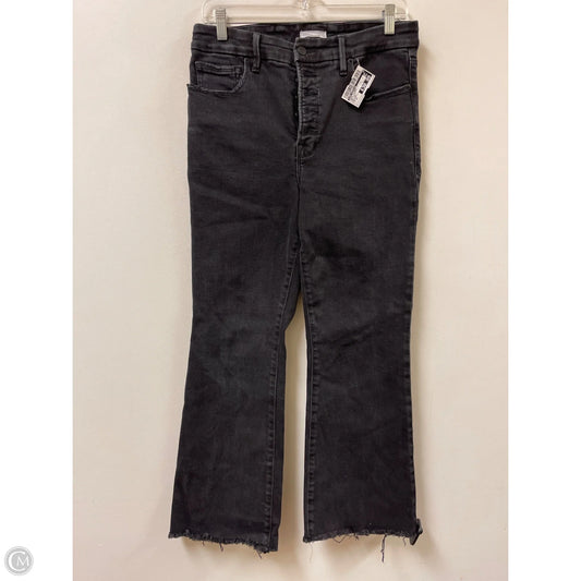Jeans Flared By Good American In Grey Denim, Size: 10