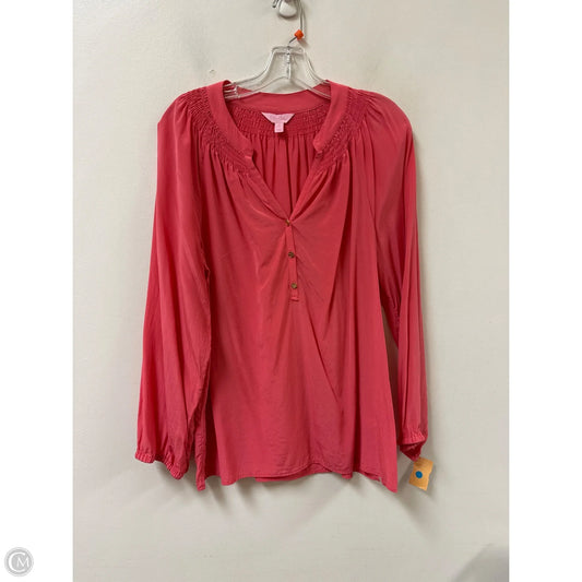 Top Long Sleeve Designer By Lilly Pulitzer In Pink, Size: L