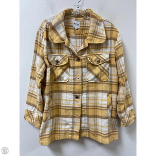 Jacket Shirt By Kensie In Yellow, Size: L