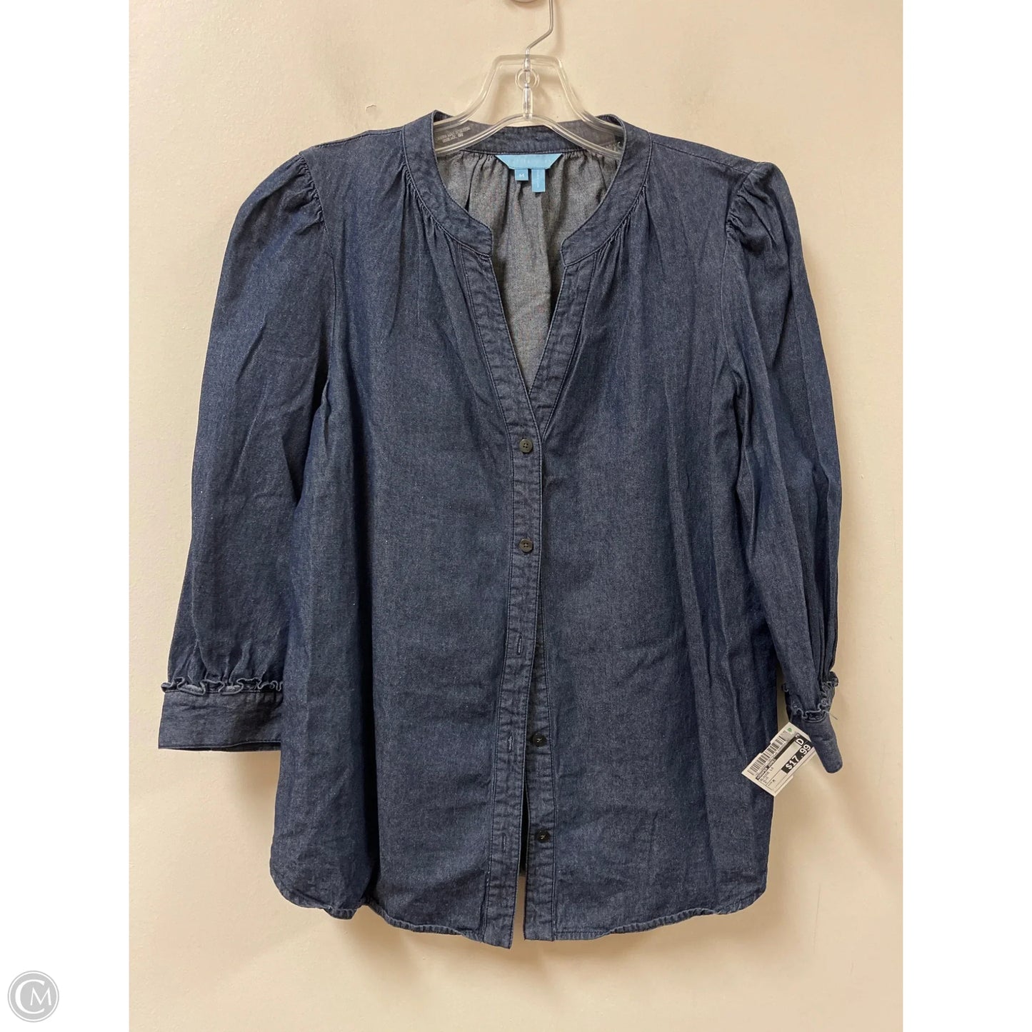 Blouse Long Sleeve By Draper James In Blue, Size: M