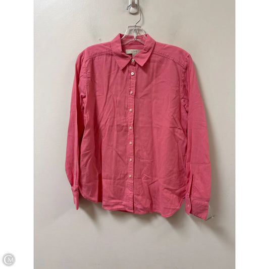 Blouse Long Sleeve By Loft In Pink, Size: S
