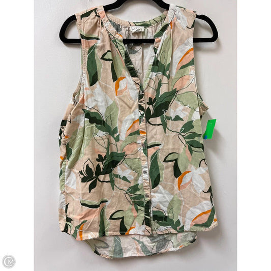 Top Sleeveless By Nicole By Nicole Miller In Green & Orange, Size: Xl