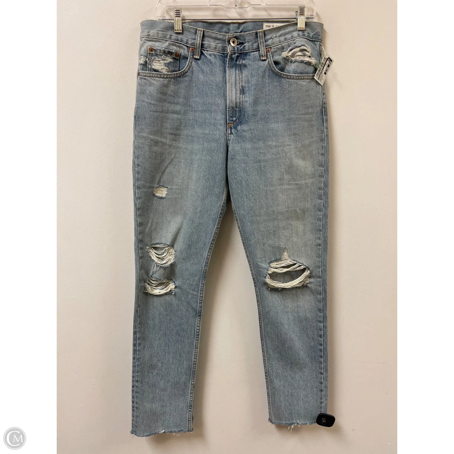 Jeans Straight By Rag And Bone In Blue Denim, Size: 8