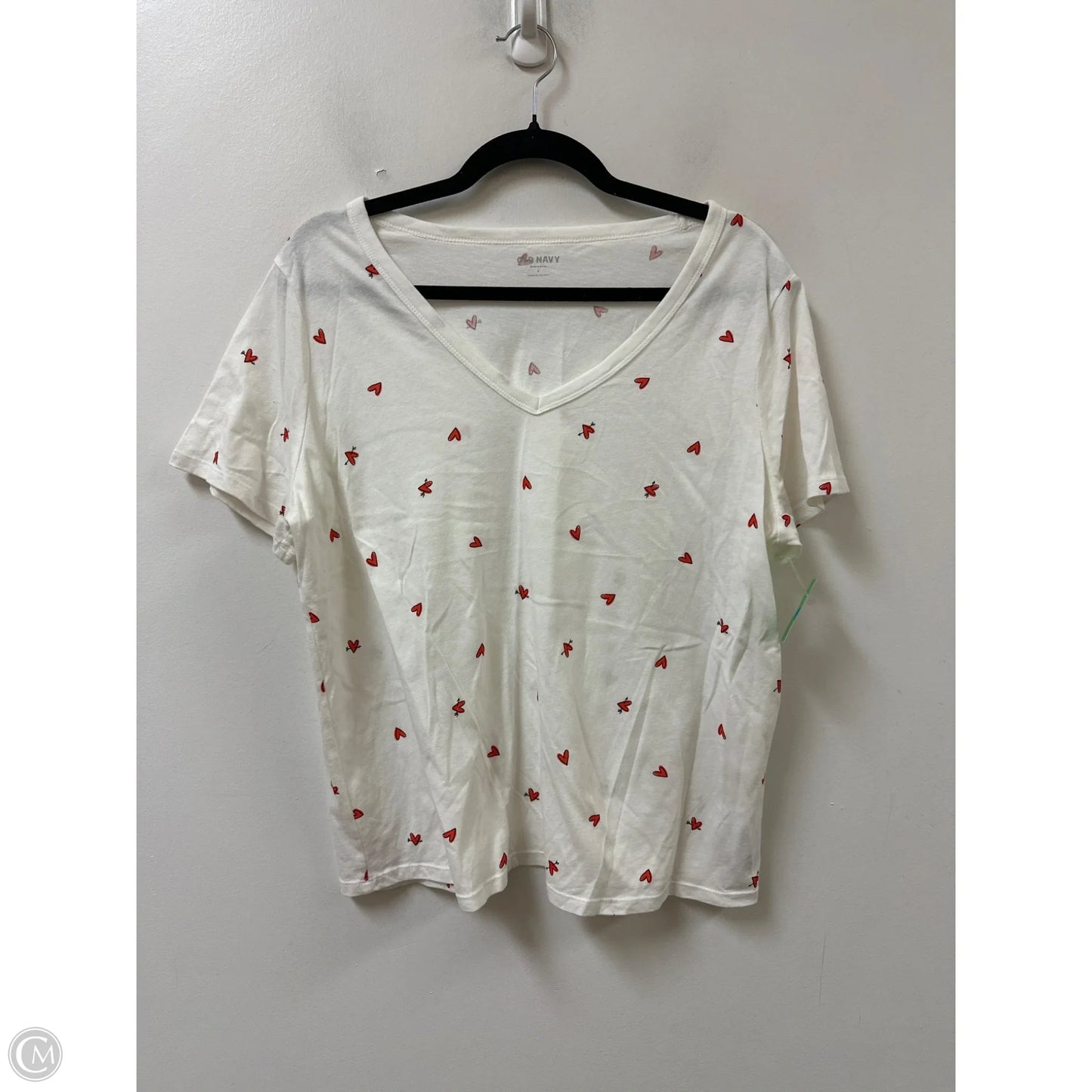 Top Short Sleeve By Old Navy In Red & White, Size: L