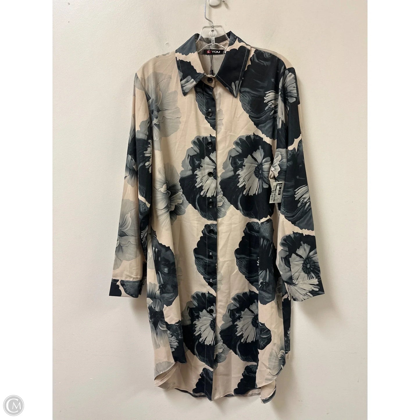 Dress Casual Midi By Clothes Mentor In Cream & Grey, Size: Xl