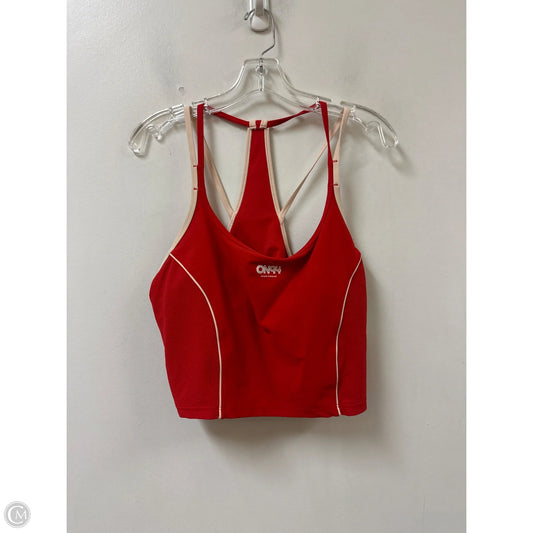 Athletic Bra By Old Navy In Cream & Red, Size: Xl
