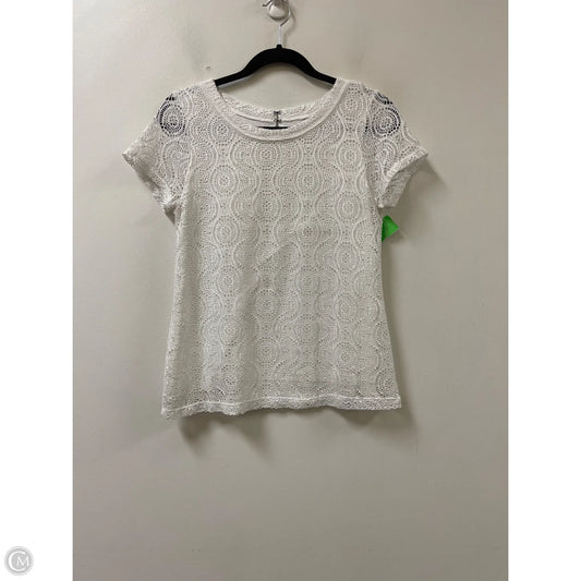 Top Short Sleeve By Banana Republic In White, Size: M