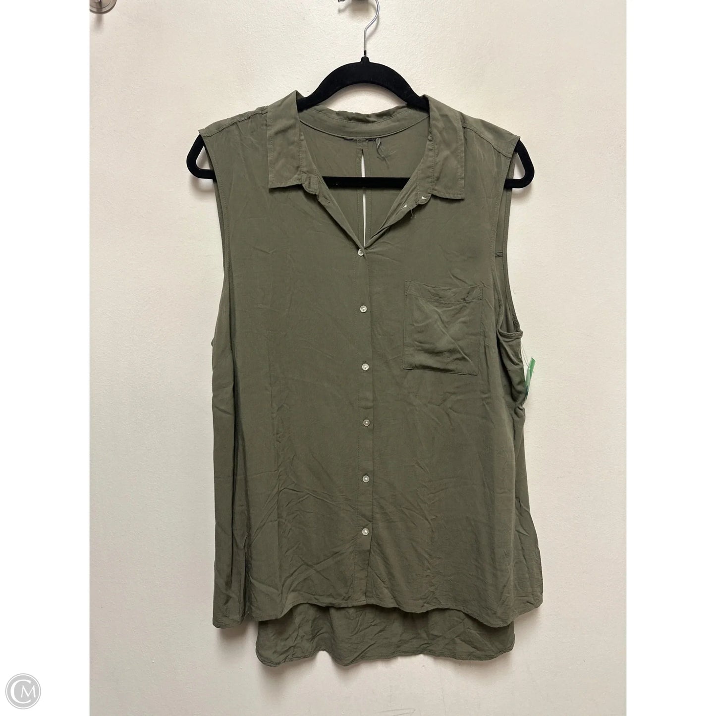 Blouse Sleeveless By Clothes Mentor In Green, Size: L
