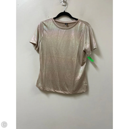 Top Short Sleeve By Allegra K In Gold, Size: M