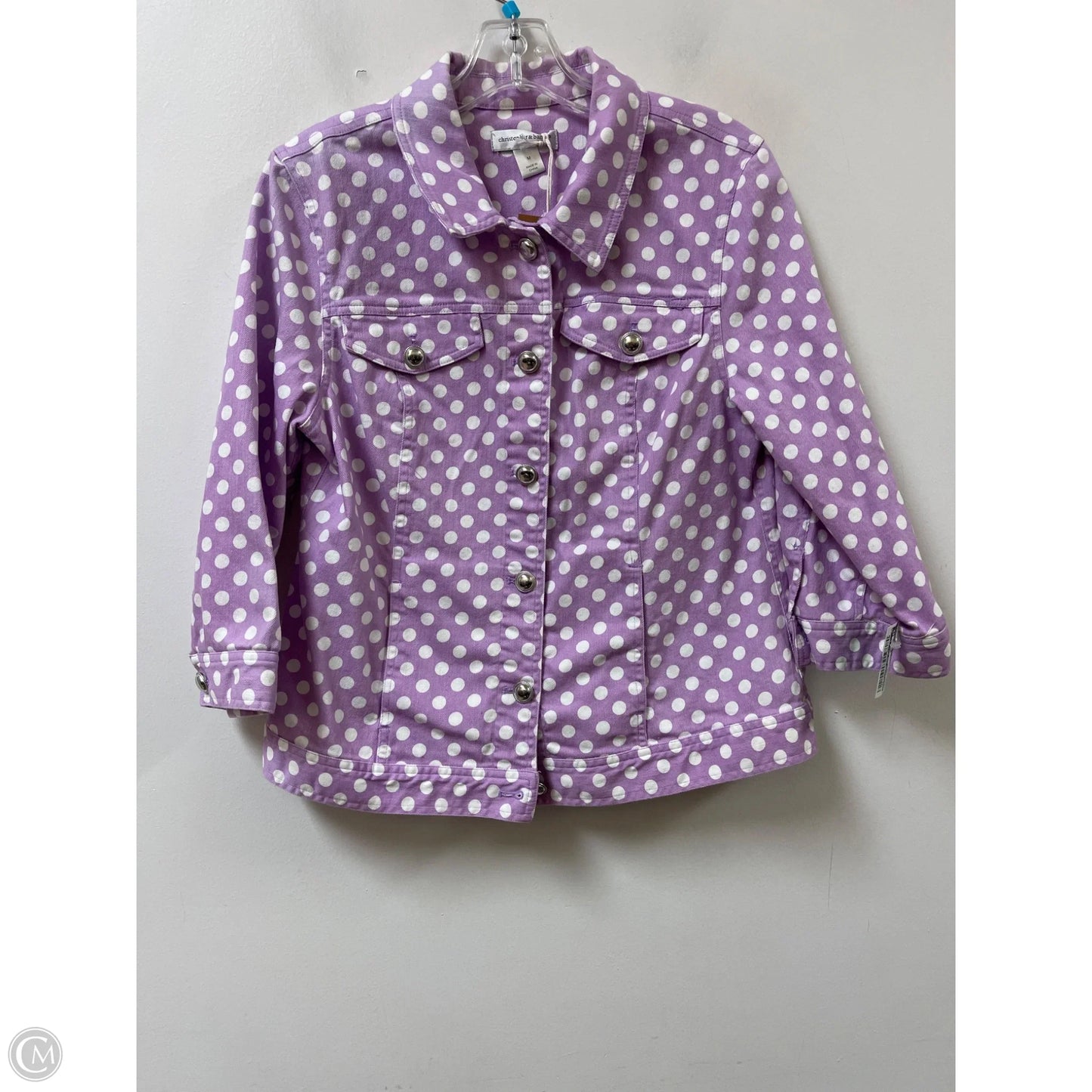Jacket Denim By Christopher And Banks In Purple & White, Size: M