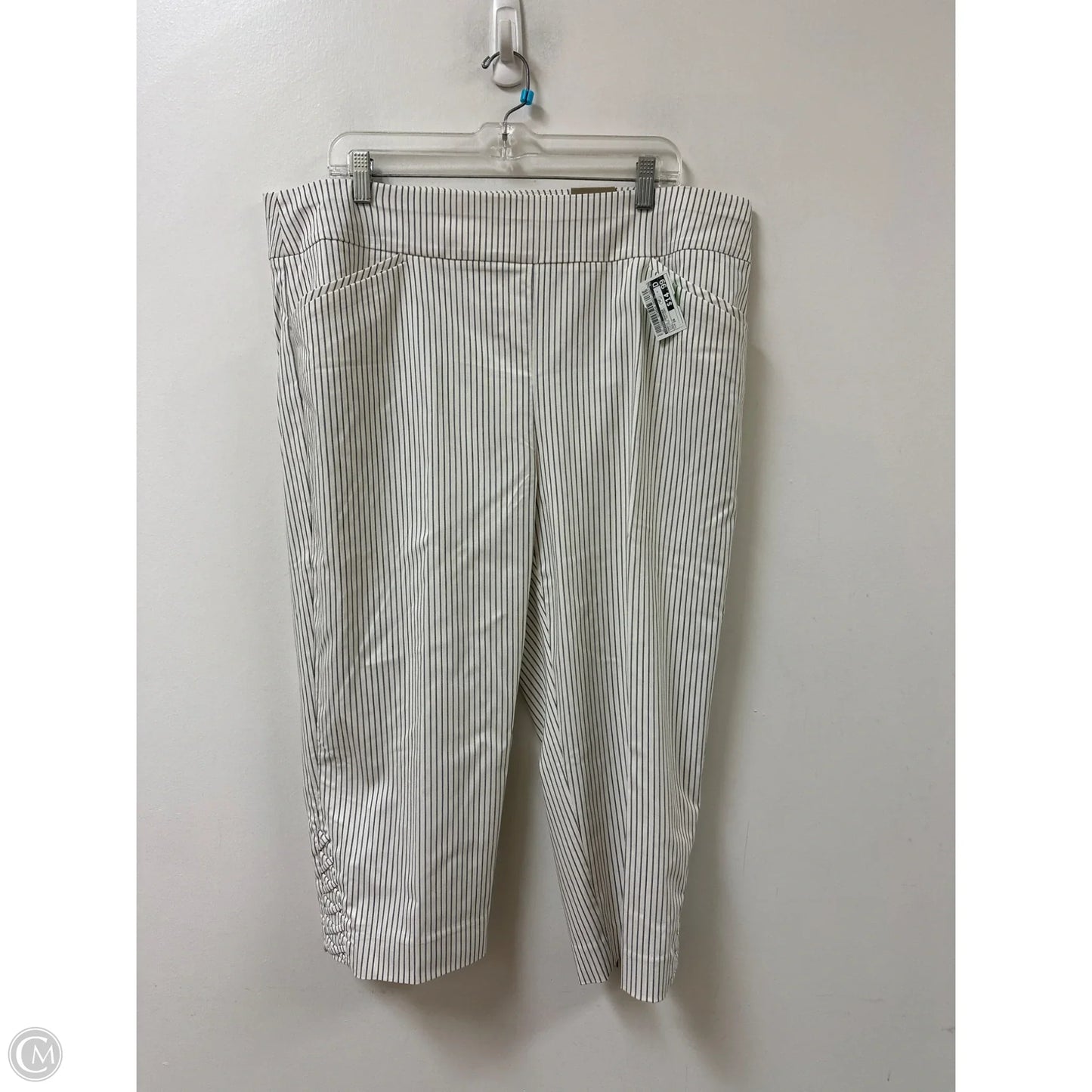 Pants Cropped By Chicos In Striped Pattern, Size: 16