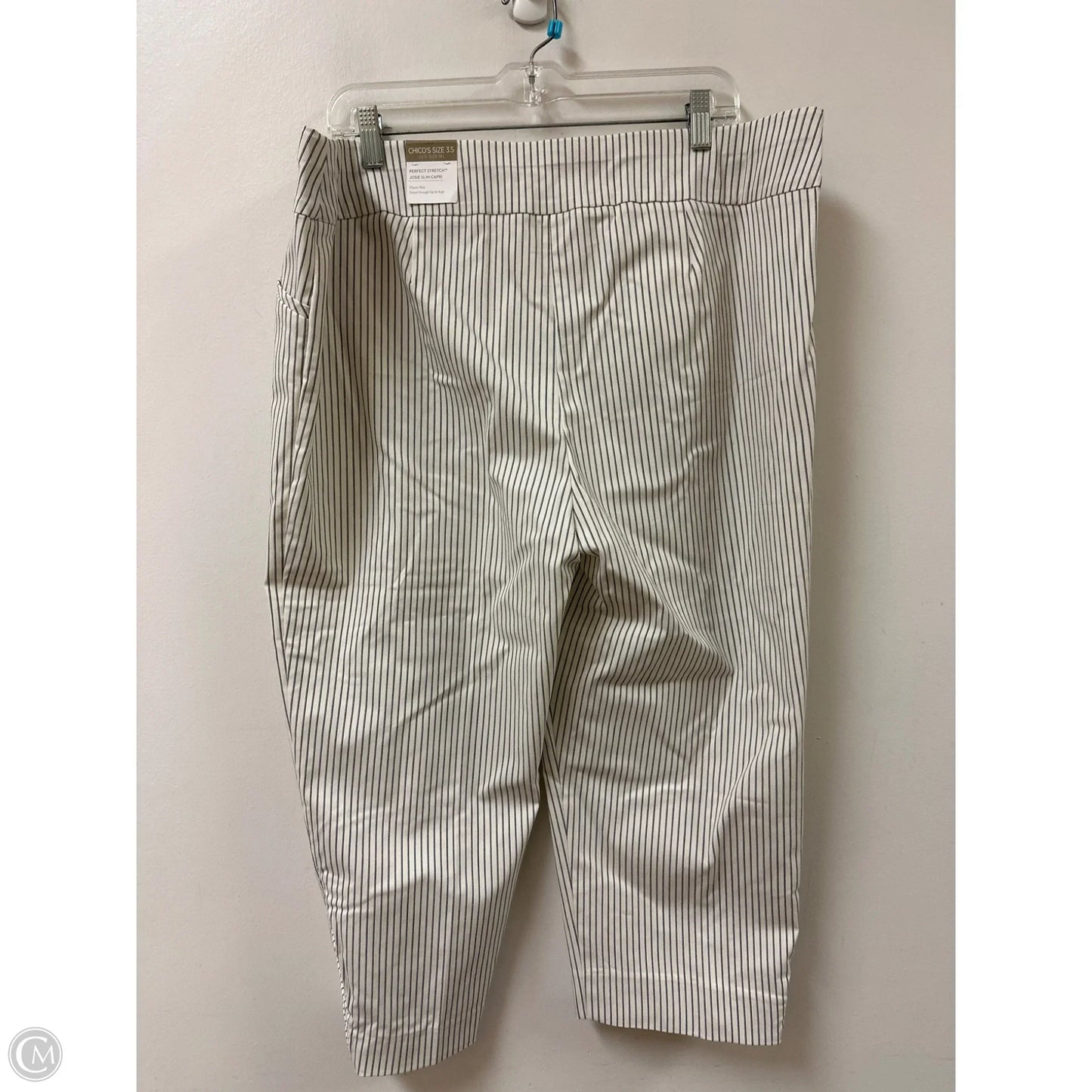 Pants Cropped By Chicos In Striped Pattern, Size: 16