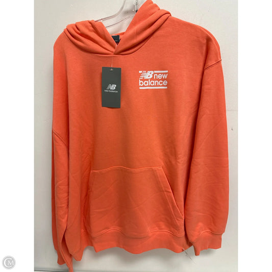 Athletic Sweatshirt Hoodie By New Balance In Orange, Size: L