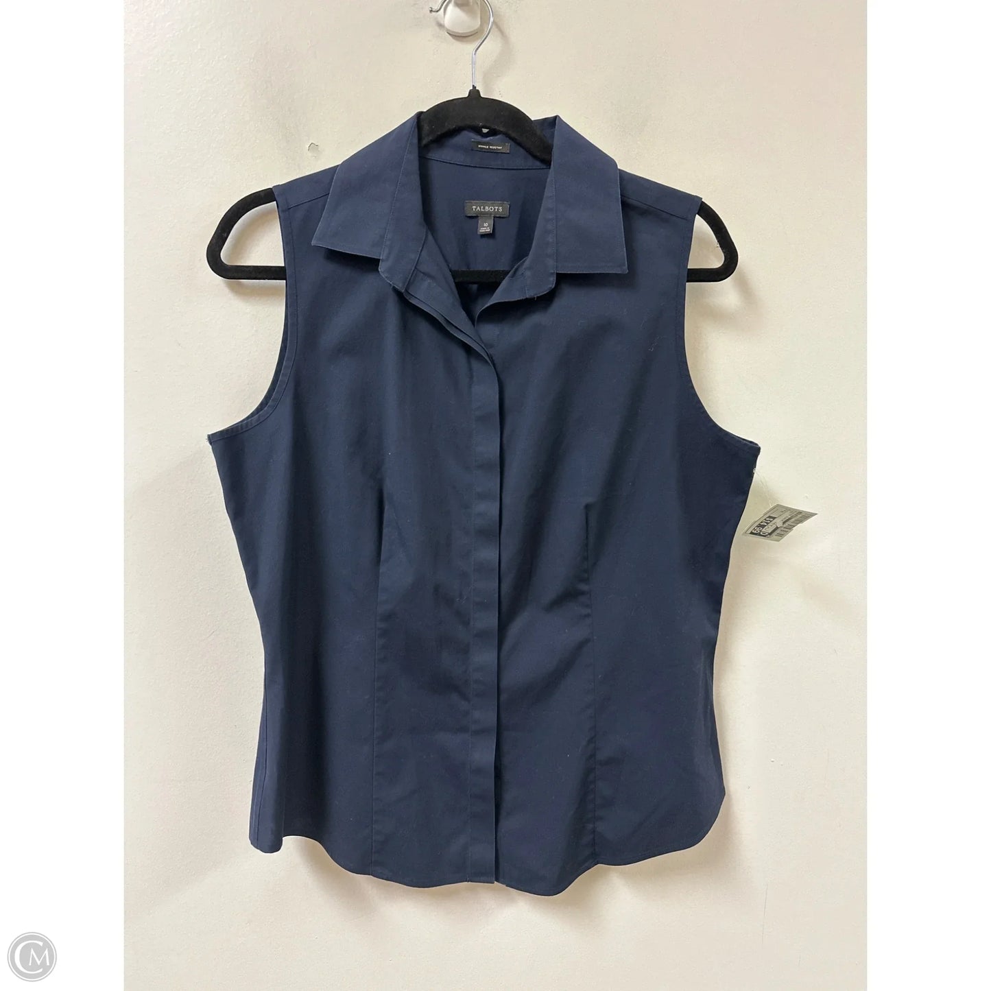 Blouse Sleeveless By Talbots In Navy, Size: M