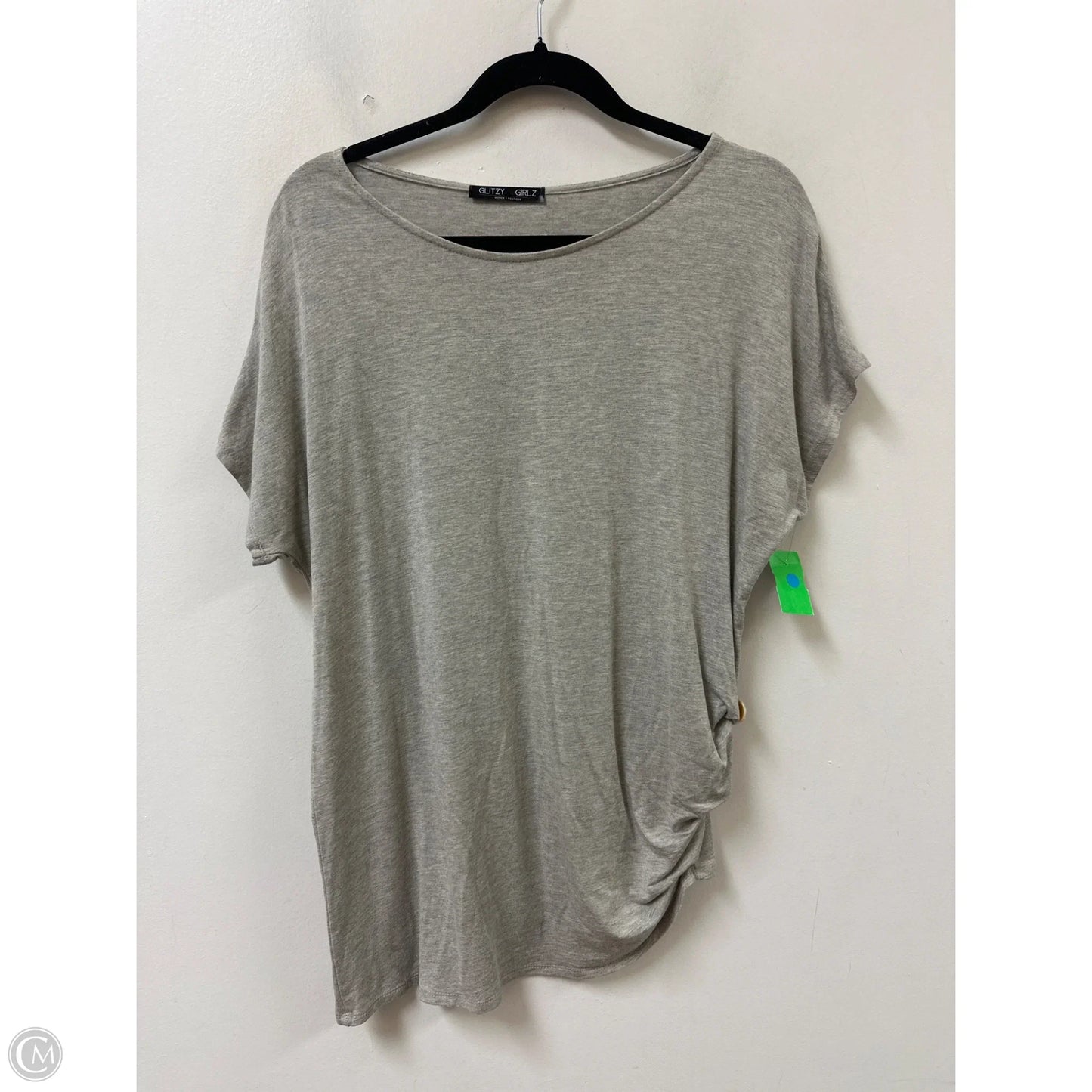 Top Short Sleeve By Glitzy Girlz In Brown, Size: M