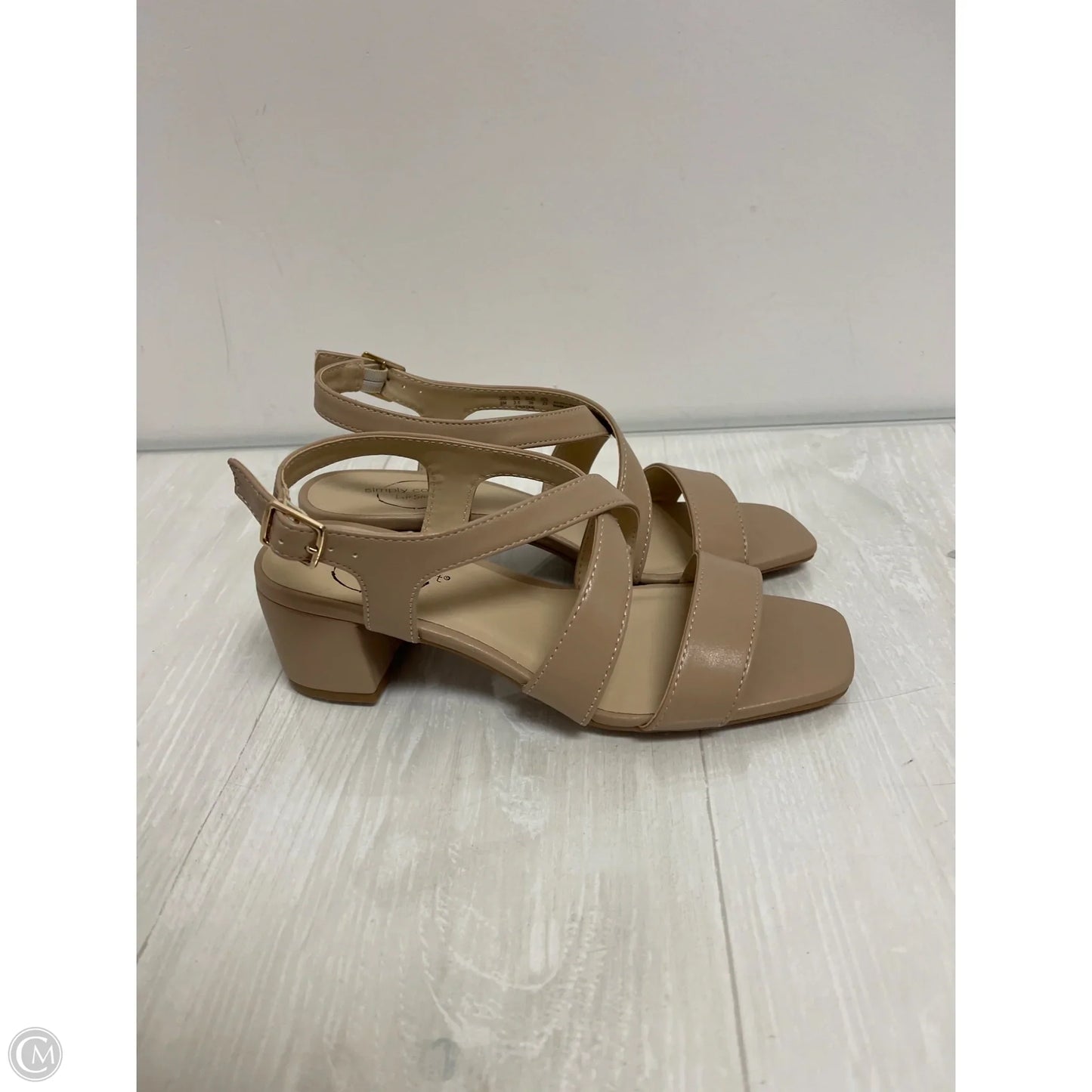 Sandals Heels Block By Life Stride In Cream, Size: 6