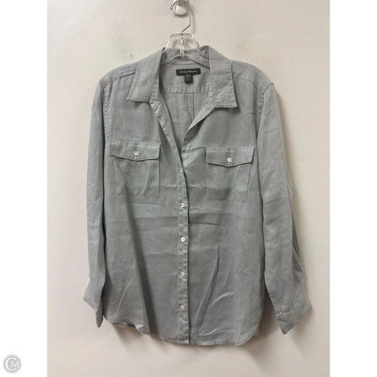 Blouse Long Sleeve By Tommy Bahama In Grey, Size: M