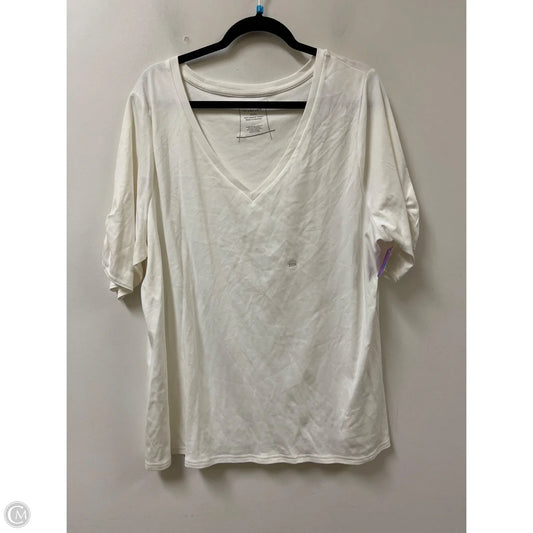 Top Short Sleeve By Lane Bryant In White, Size: 3x