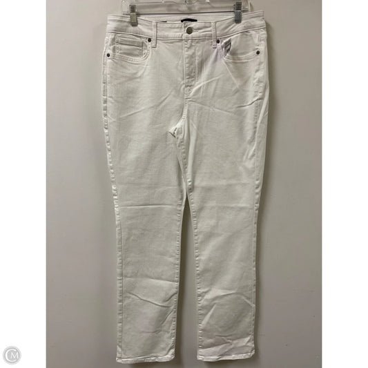 Jeans Straight By Not Your Daughters Jeans In White Denim, Size: 14