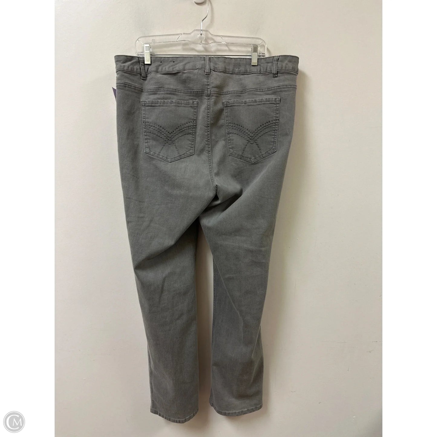 Jeans Skinny By Roz And Ali In Grey Denim, Size: 18
