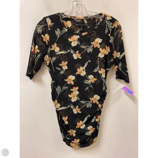Top Short Sleeve By White House Black Market In Black & Yellow, Size: Xs