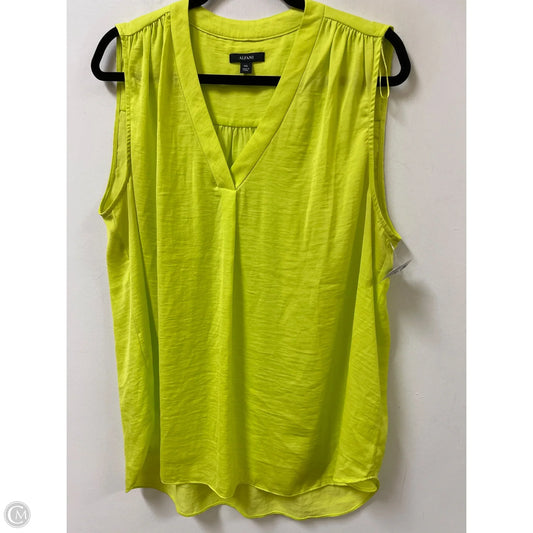Top Sleeveless By Alfani In Yellow, Size: 1x